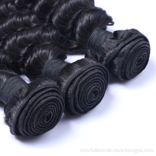 Cheap Indian Hair Extensions Unprocessed Virgin Human Hair Double Drawn Deep Wave Bundles human hair